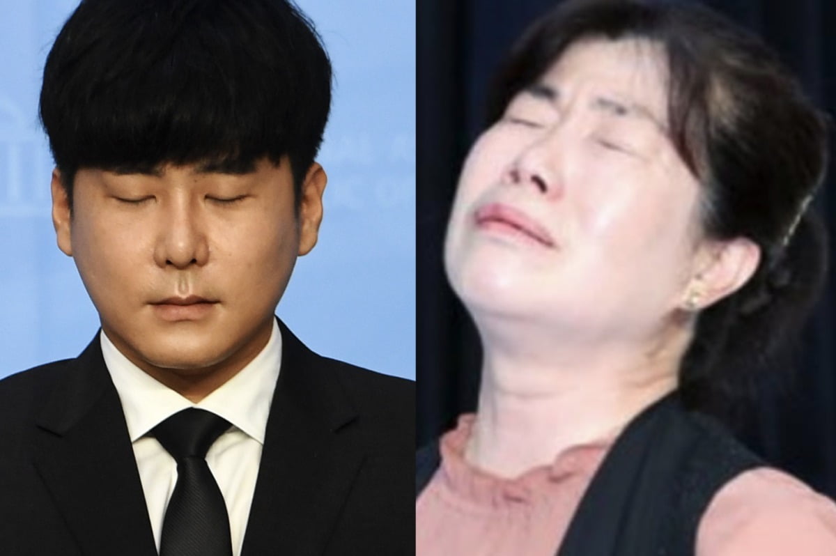 '카지노 슬롯머신 게임' 통과 촉구 기자회견에서 고(故) 구하라씨의 친오빠인 구호인씨(좌)와 고 김종안씨의 친누나 김종선씨 모습. /사진=최혁 기자, 뉴스1