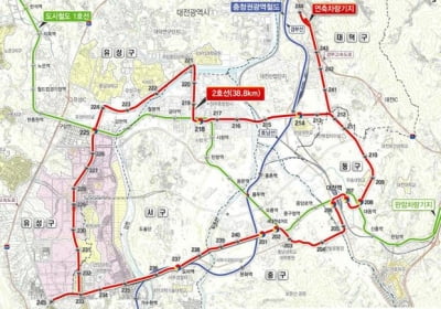 대전도시철도 2호선 트램 다음 달 첫 공사 발주…45개 정거장 위치도 최초 공개