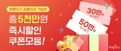 교원투어 여행이지 "총 5000만원 규모 할인쿠폰 쏜다"