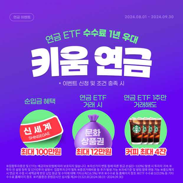 키움증권, 연금 ETF 거래 수수료 1년 우대