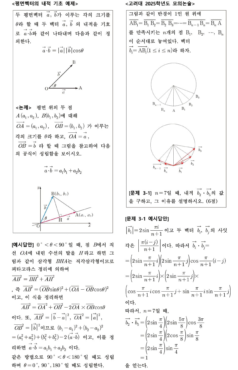 [2025학년도 논술길잡이] 꾸준히 출제되는 '벡터의 연산'에 익숙해져야