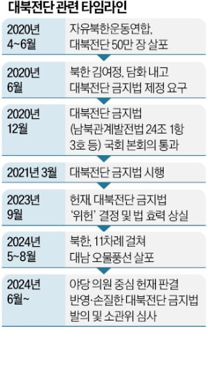 "대북전단 금지? 김여정 하명법" vs "주민안전 위해 필요"