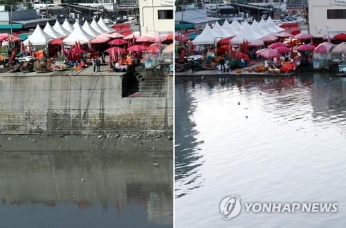 백중사리에 높아진 수위…소래포구 침수 우려