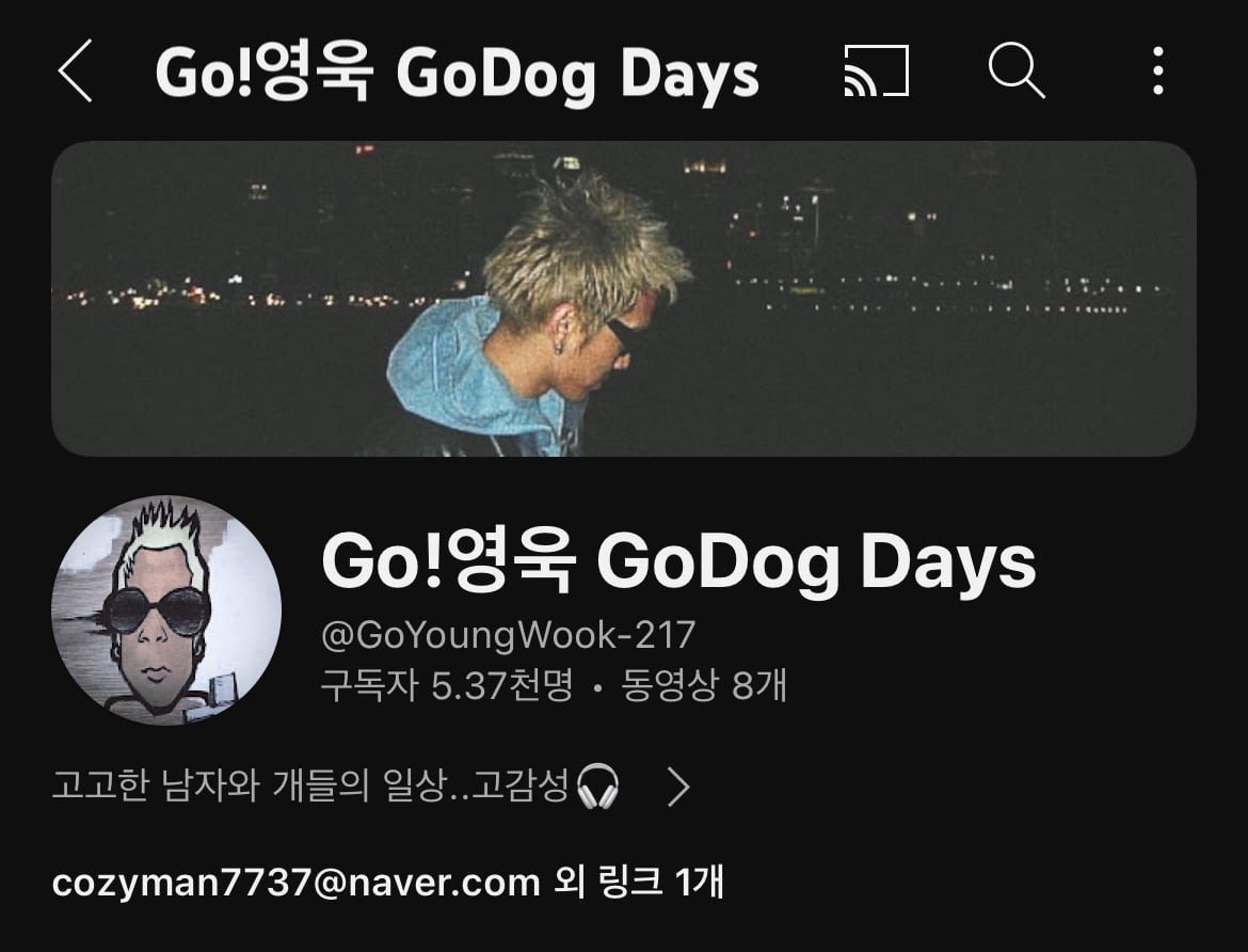 현재는 폐쇄된 그룹 룰라 출신 고영욱 유튜브 채널. / 사진=유튜브 채널 'Go!영욱 GoDog Days' 캡처