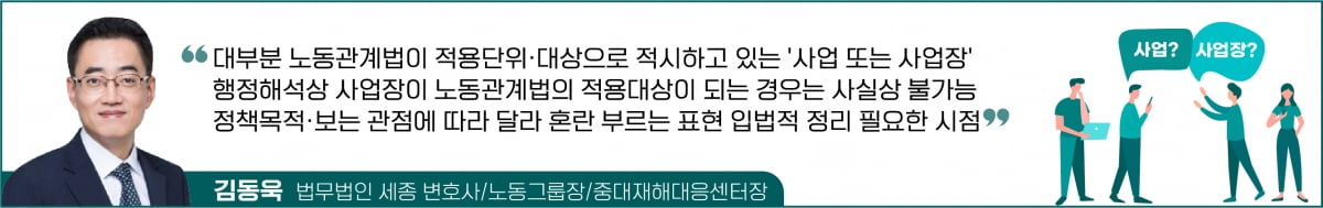 "이 법은 … 사업 또는 사업장에 적용…" 이게 무슨 말일까요?