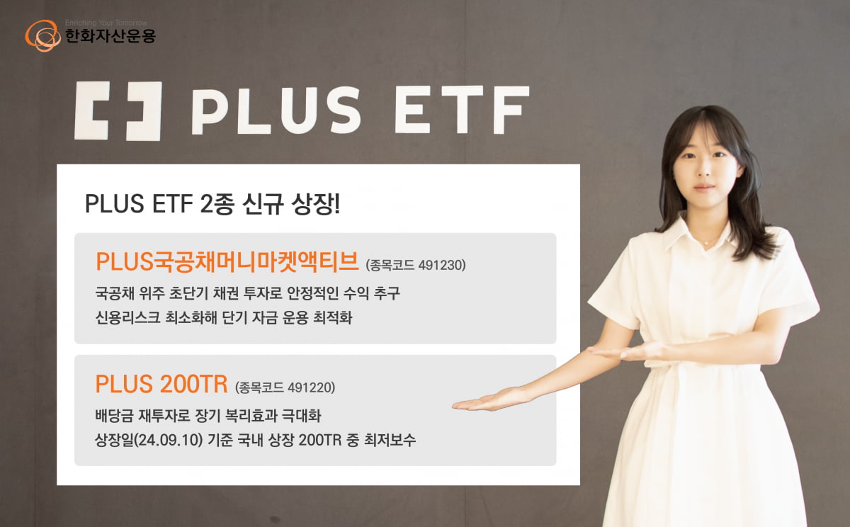 한화자산운용, 국내 첫 국공채 머니마켓 ETF 'PLUS 국공채머니마켓액티브' 상장