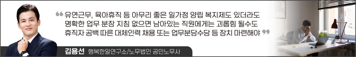 부서원 절반이 휴직·휴가… "미혼 막내는 죄인인가요?"