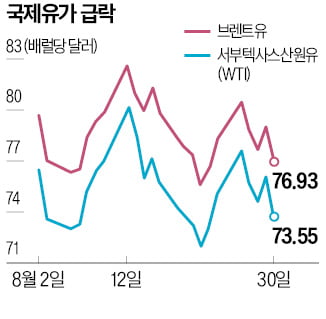 OPEC+ "감산 끝"…유가 급락