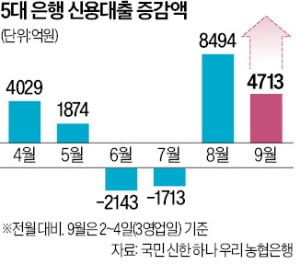 주담대 막히자 신용대출로…사흘 새 5000억 폭증