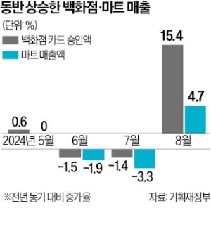 정부 "완만한 내수회복 조짐"…백화점·대형마트 매출 늘었다