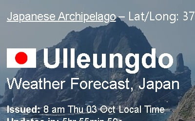 울릉도 검색했더니 일본땅?…유명 산악 일기 예보 사이트 '오기'