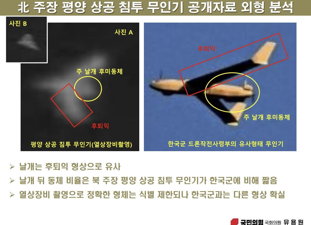 북한이 공개한 무인기 분석 자료/ 유용원 의원실 제공.