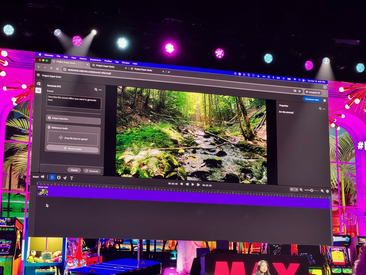 동영상에 사운드 효과를 생성하는 '프로젝트 슈퍼소닉'. 마이애미=이승우 기자