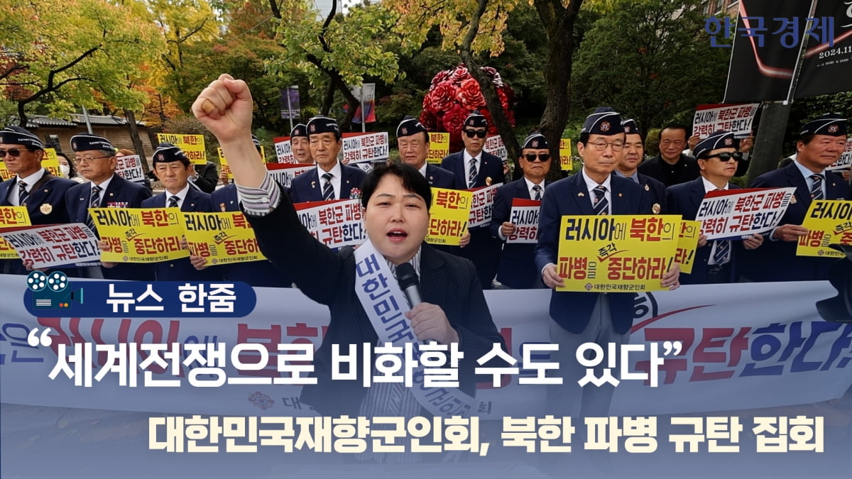 [뉴스한줌] "세계전쟁으로 비화할 수도 있다" 재향군인회, 북한 파병 규탄 집회