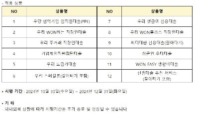 우리은행, 모바일·인터넷뱅킹 신용대출 판매 중단