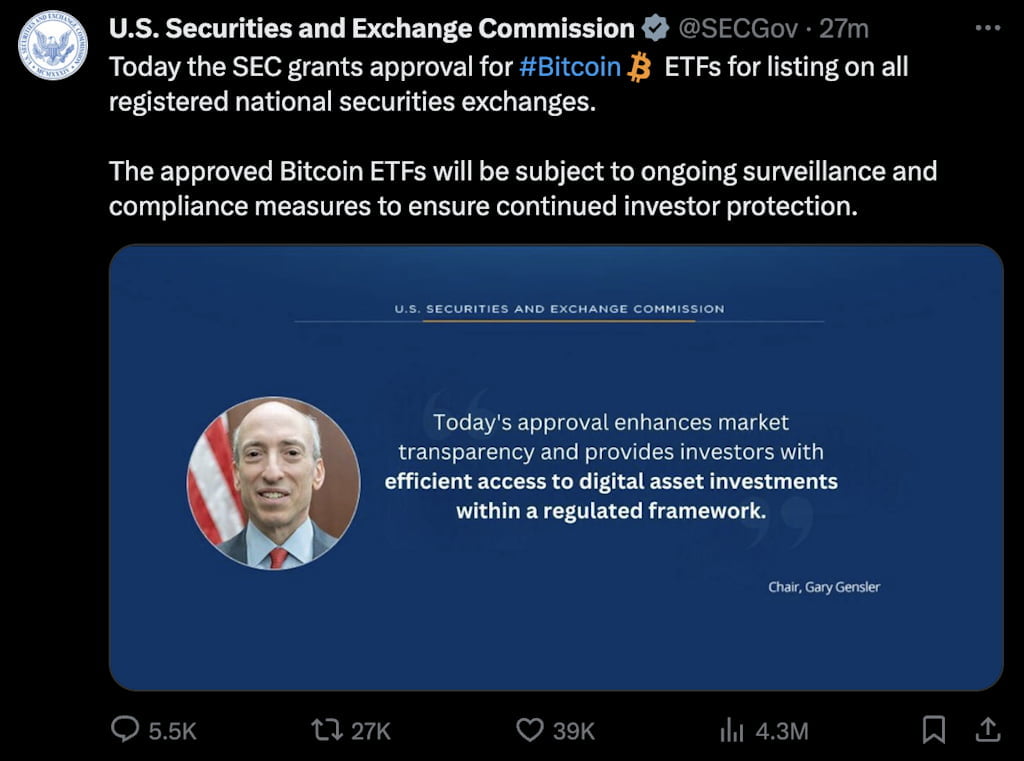 FBI, '가짜 비트코인 현물 ETF 승인' 소식 올린 해킹범 검거