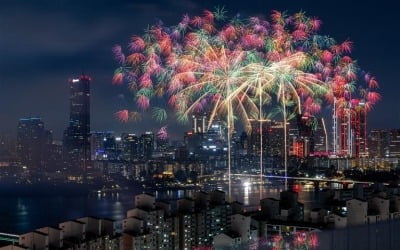 "초대받아 갔다"…불꽃축제 명당 아파트 복도서 와인 마신 당사자 해명