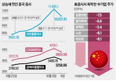 추가 부양책에 실망…고꾸라진 中증시