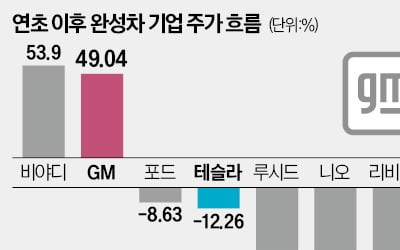 주가 급등 이끈 GM 전기차…테슬라엔 악재