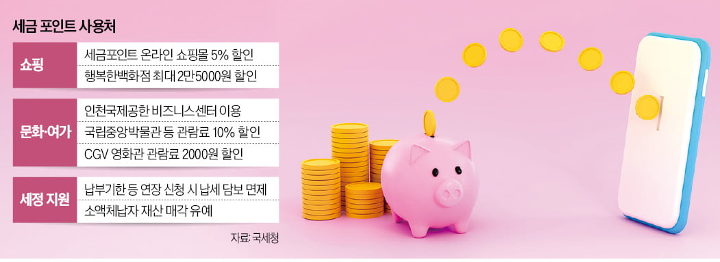 세금 내고 받은 포인트로 영화·쇼핑 할인 받으세요