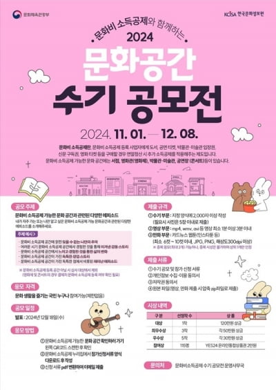한국문화정보원, '문화비 소득공제 수기 공모전' 개최...12월 8일까지 접수