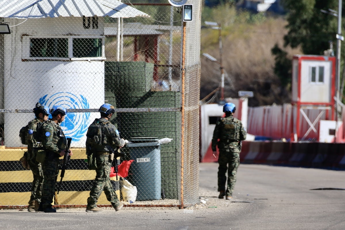 레바논에 주둔 중인 유엔평화유지군(UNIFIL) 모습. 사진=EPA