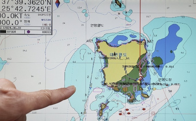 인천 옹진군 연평도 일대의 GPS 화면 모습. /사진=옹진군 제공, 연합뉴스