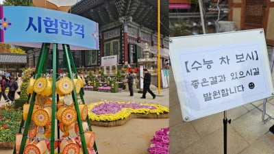 "우리 손자 의대 합격하면…" 수험생 가족 '애타는 기도' [현장+]