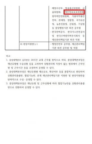 중앙재난안전대책본부 구성 및 운영 등에 관한 규정 일부개정안 중 사회재난에 따른 중앙대책본부 편성기준의 일부. /자료=법제처