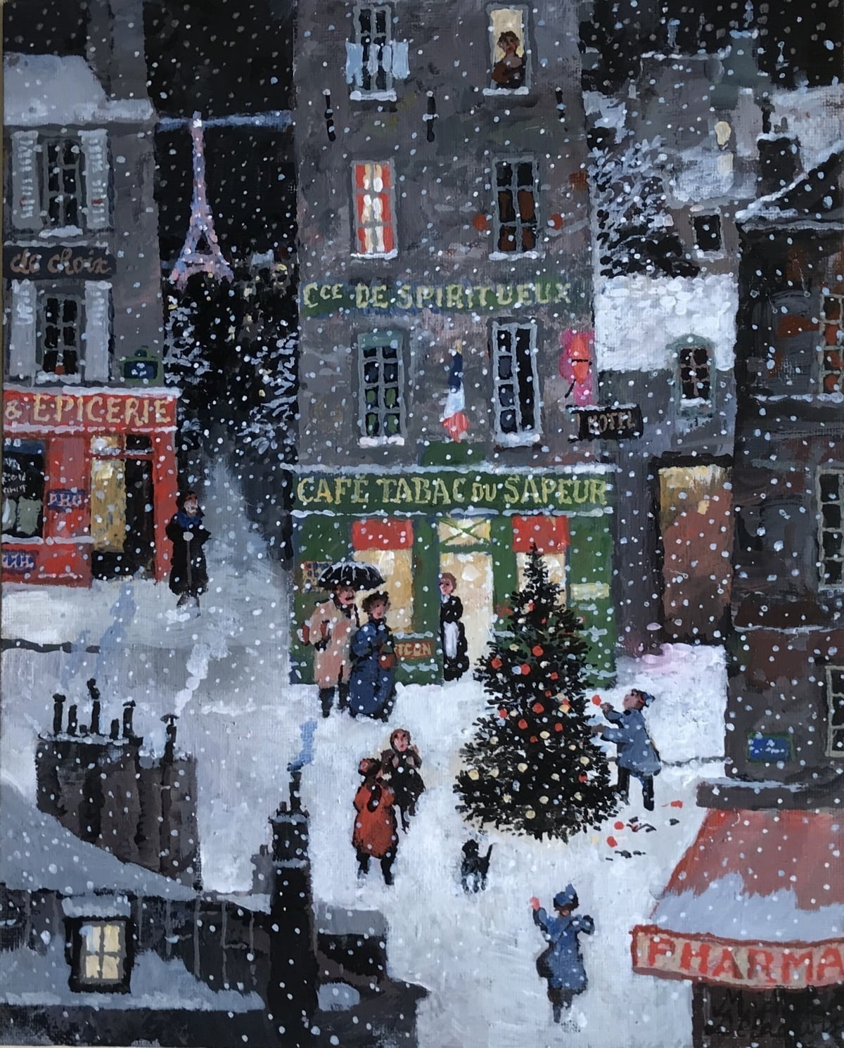 미셸 들라크루아 <파리에서의 크리스마스(Noel a Paris)>(2022) / 그림. ⓒ2448아트스페이스, Michel Delacroix 