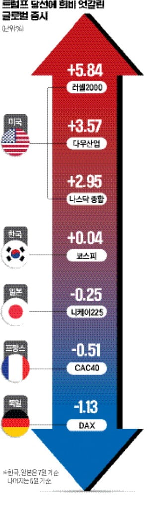 '스트롱맨 귀환'에 글로벌 증시 요동…美 펄펄 뛸 때, 韓·獨·日 움츠려