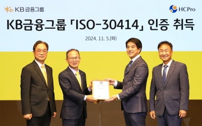 KB금융그룹, 인적자본 공시 표준 'ISO 30414' 획득