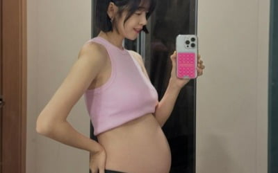 '임신' 김보미, 6kg 쪘다더니…마른 몸에서 배만 살짝 나왔네 "27주"