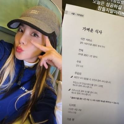 '소식좌' 산다라박, 그동안 기내식 포기했었나…'39kg' 이유 있었네