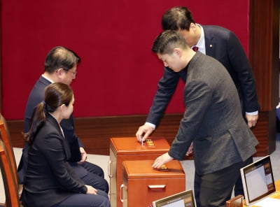 [포토] 윤 대통령 탄핵안 가결, 투표하는 김재섭 카지노 입플 의원