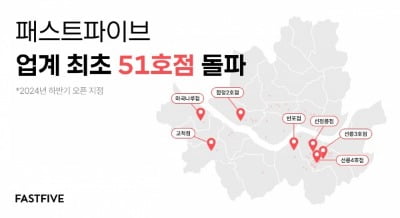 패스트파이브, 7개 호점 연달아 오픈…업계 최초 51호점 돌파