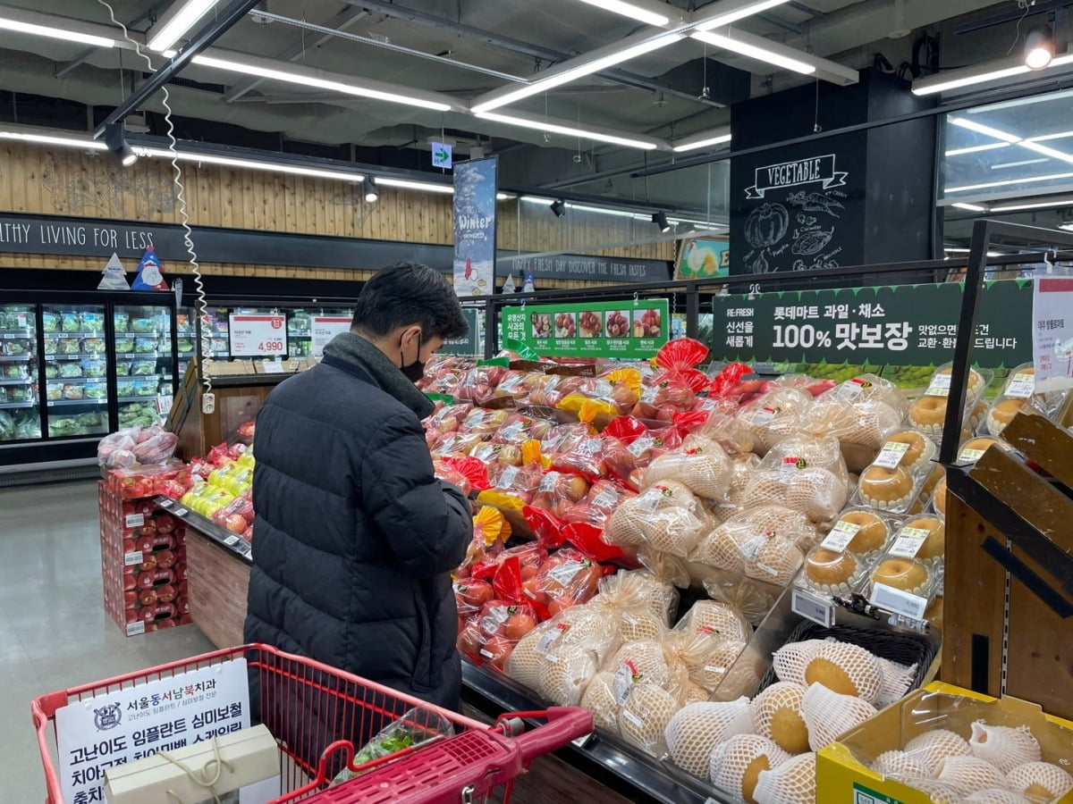 서울 한 대형마트 과일 매대.  /사진=박수림 기자