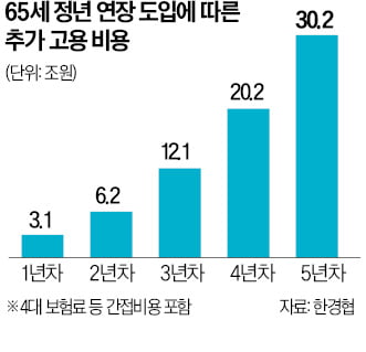 "정년 65세로 늘리면, 추가비용 年 30조 든다"