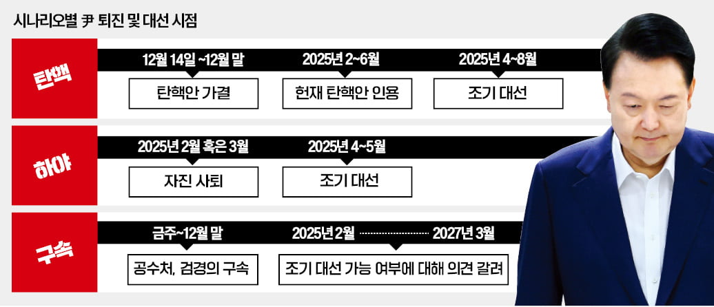 하야·탄핵·구속…시나리오에 대선 시점 달렸다