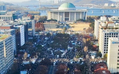 국회 앞 모인 100만 시민들 "헌정질서 파괴에 당연한 결과"