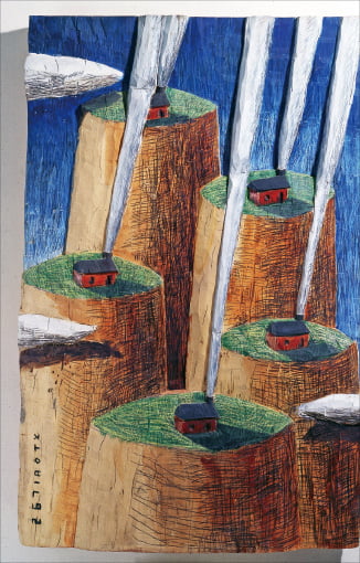 이종빈, ‘독립가옥들이 있는 풍경’(1992). 