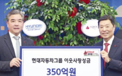 현대차그룹, 이웃 성금 350억 전달