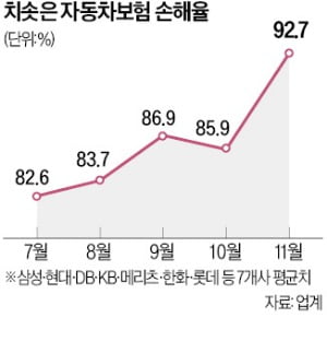 11월 車보험 손해율 90% 넘어…"사실상 적자, 내년 인상 불가피"