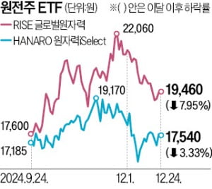 상반기 웃었던 원전ETF, 줄줄이 하락