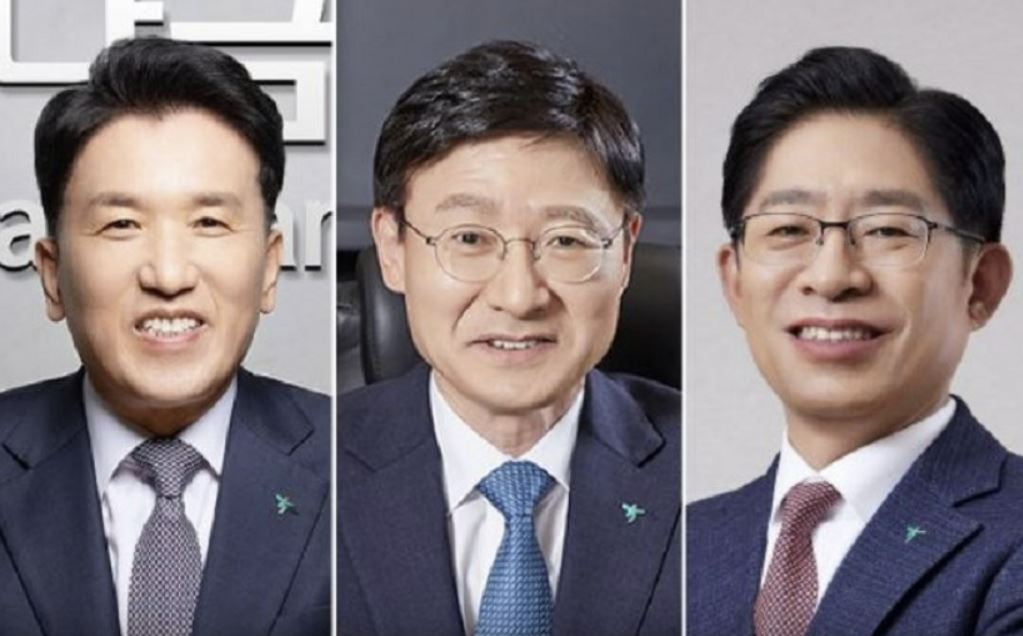 함영주 하나금융지주 회장 (왼쪽부터), 이승열 하나은행장, 강성묵 하나증권 대표 사진=각 사