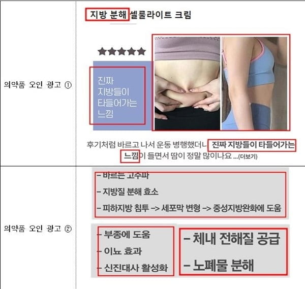 "바르면 지방분해"…허위·과대 화장품 광고 무더기 적발