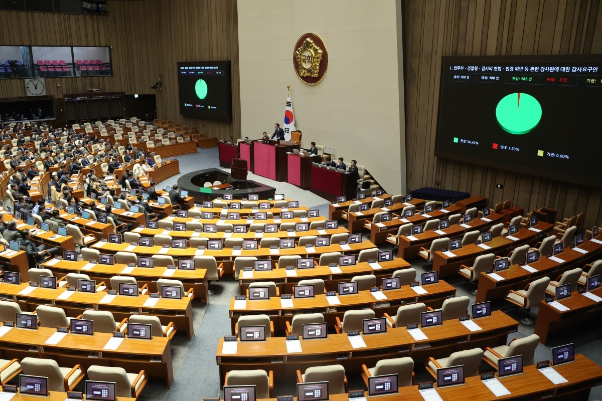 5일 새벽 열린 국회 본회의. 연합뉴스