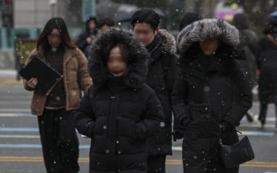 설 연휴 끝, 눈 내리는 출근길