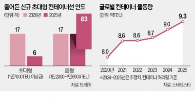 홍해 막히고 美中 갈등…컨선 대형화 제동