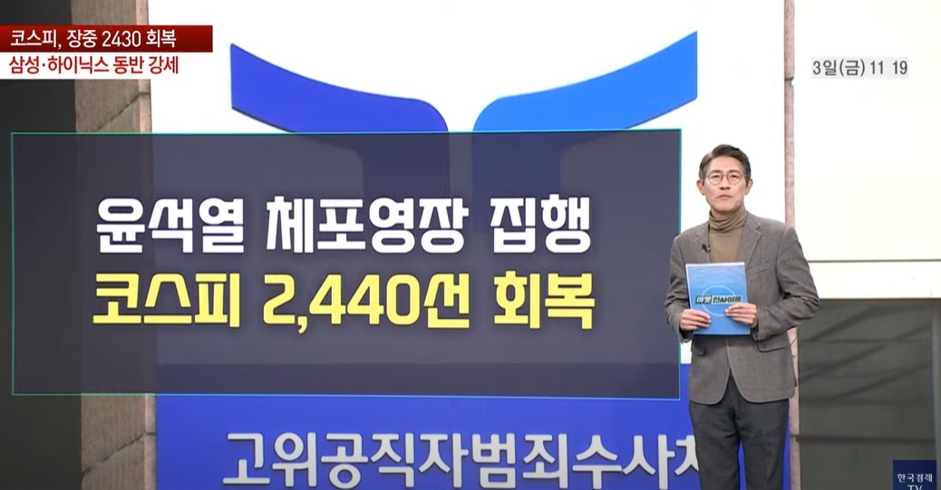 윤석열 체포영장 집행...코스피 2,440선 회복 [오한마]